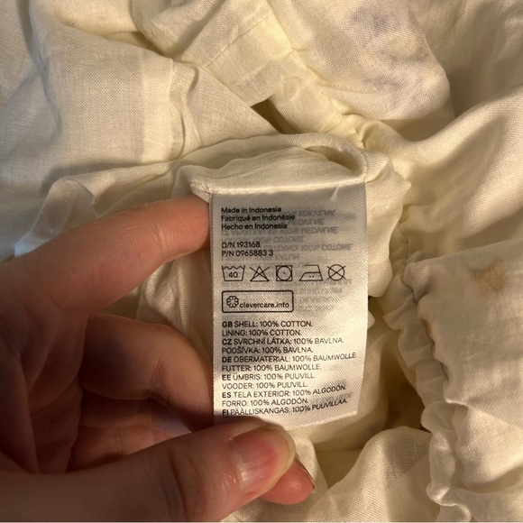 H&M Floral Cotton Midi Dress Medium Cream Wildflower Meadow Wrap Tiered Boho - Picture 5 of 9